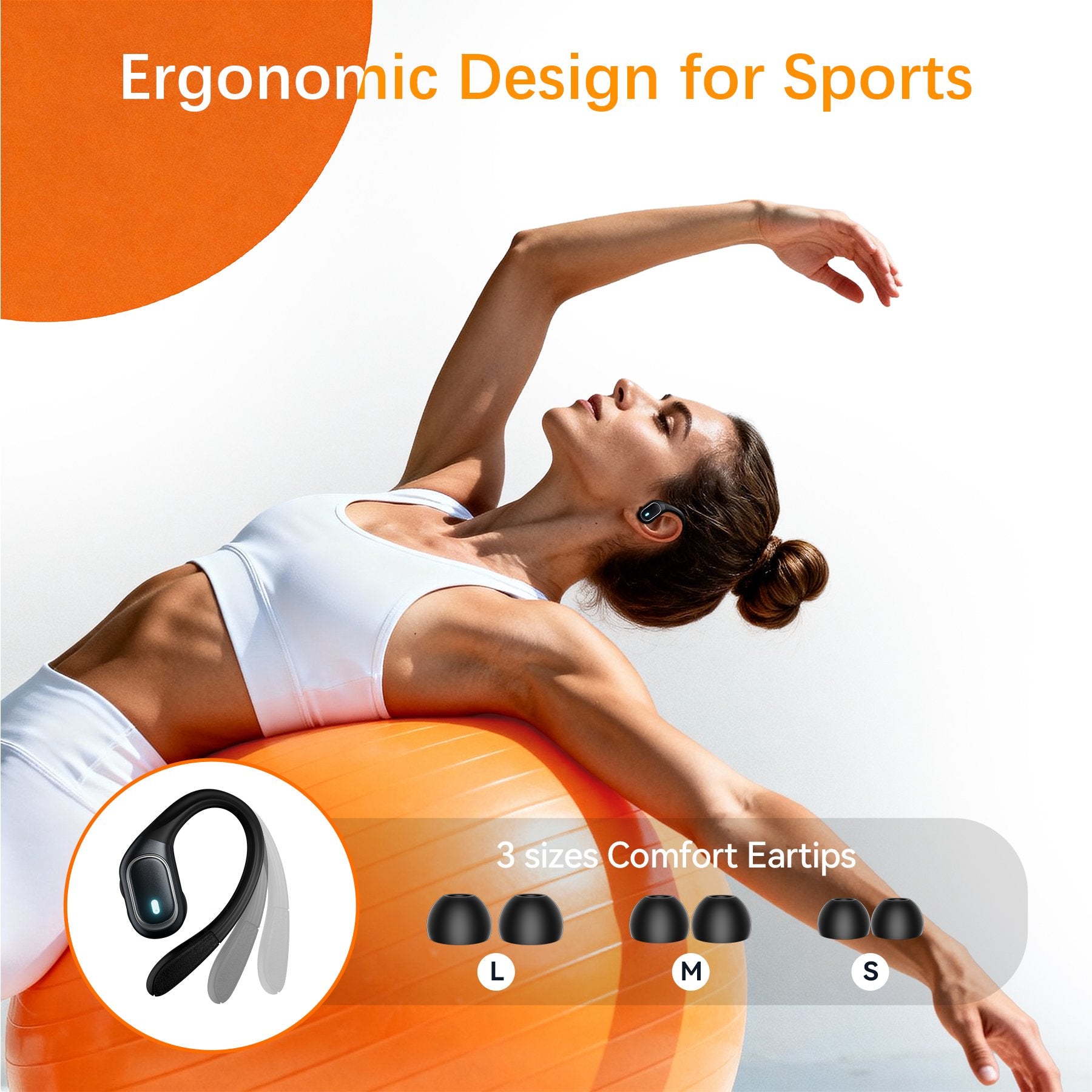 Wireless Earbuds Bluetooth Headphones 80Hrs Playback Sport Ear Buds with Earhook LED Display Charging Case IPX7 Waterproof Earbud Deep Bass Running Earphones for iOS Android Cellphone